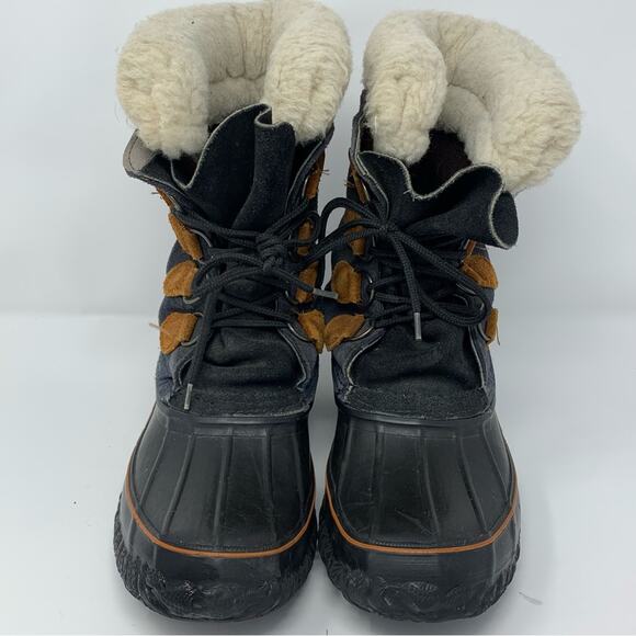 LaCrosse Rubber Leather Lace Up Winter Duck Boots Womens SZ 9 Sheepskin Liner - Picture 5 of 15